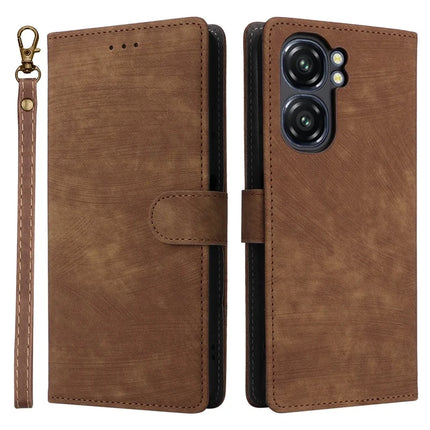 For Oukitel C58 Pro / C58 Wallet Case RFID Blocking PU Leather Cover Stand View - Brown