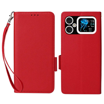 For Cubot A20 Case Litchi Texture PU Leather Wallet Flip Phone Cover - Red