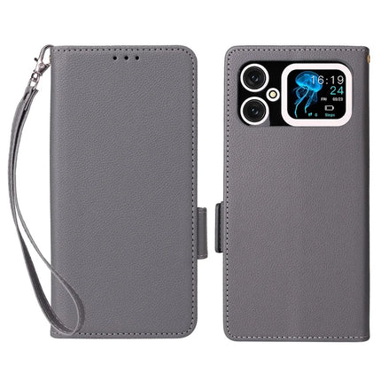 For Cubot A20 Case Litchi Texture PU Leather Wallet Flip Phone Cover - Grey