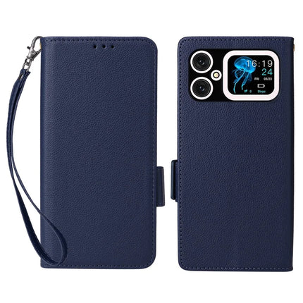 For Cubot A20 Case Litchi Texture PU Leather Wallet Flip Phone Cover - Dark Blue