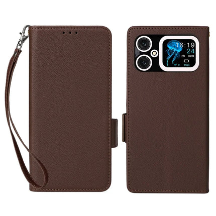 For Cubot A20 Case Litchi Texture PU Leather Wallet Flip Phone Cover - Brown
