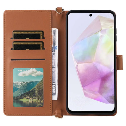 For Samsung Galaxy A26 5G Wallet Case with Shoulder Strap Leather Phone Cover