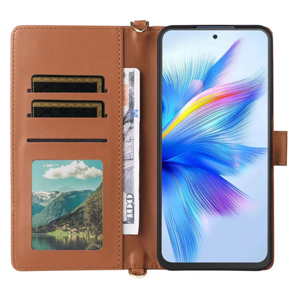 For Blackview Shark 9 5G Wallet Case with Shoulder Strap Leather Phone Cover