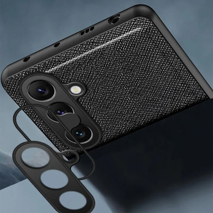 For Samsung Galaxy A56 5G Case Cross Texture Leather + TPU Phone Cover Support Magnetic Car Holder