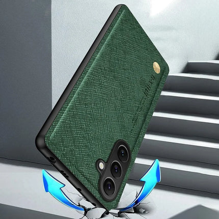 For Samsung Galaxy A56 5G Case Cross Texture Leather + TPU Phone Cover Support Magnetic Car Holder