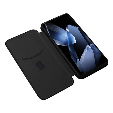 For OnePlus 13 Case Carbon Fiber Texture Drop-Proof PU Leather Phone Cover