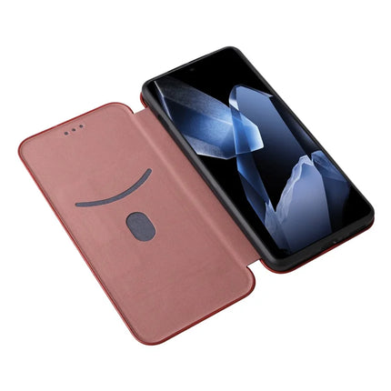 For OnePlus 13 Case Carbon Fiber Texture Drop-Proof PU Leather Phone Cover