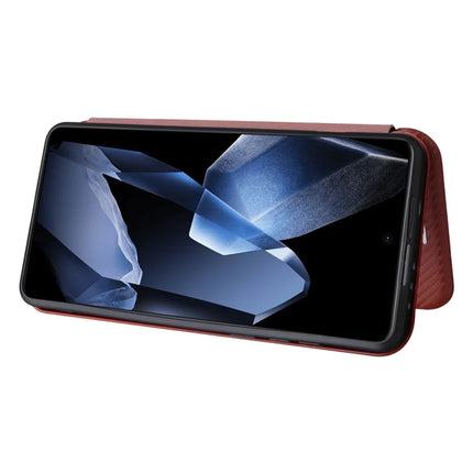 For OnePlus 13 Case Carbon Fiber Texture Drop-Proof PU Leather Phone Cover