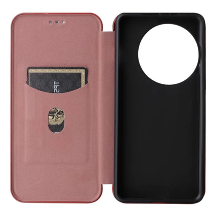 For OnePlus 13 Case Carbon Fiber Texture Drop-Proof PU Leather Phone Cover