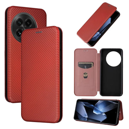 For OnePlus 13 Case Carbon Fiber Texture Drop-Proof PU Leather Phone Cover
