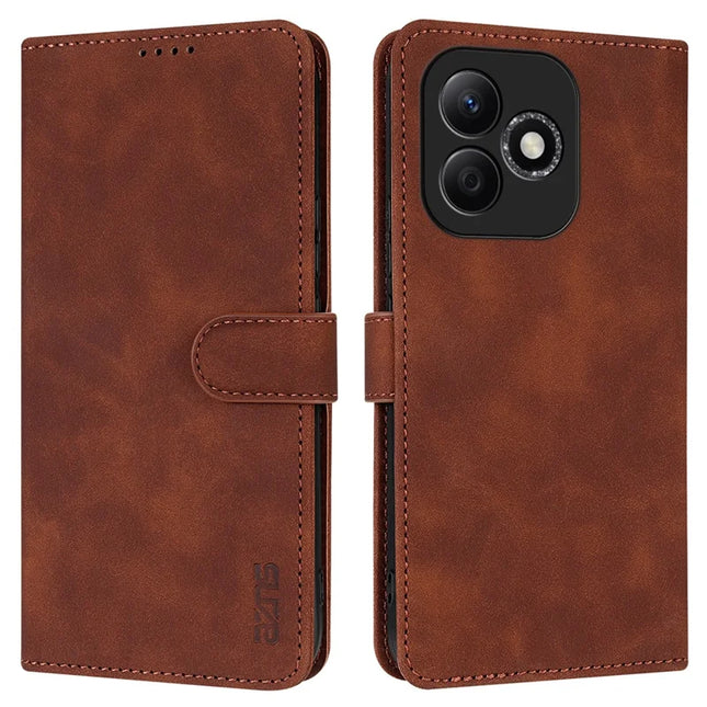 AZNS For Honor X60i 5G Case PU Leather Wallet Phone Cover - Brown