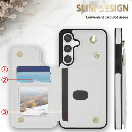 For Samsung Galaxy A16 5G  /  4G Case with Wrist Strap Card Slots Rhombus Leather + TPU Phone Cover