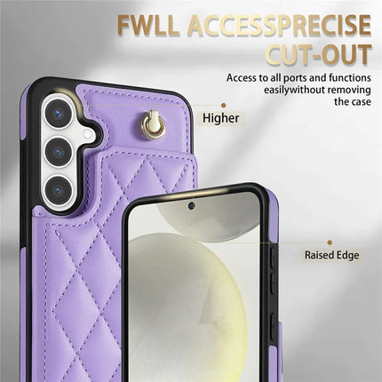 For Samsung Galaxy A16 5G  /  4G Case with Wrist Strap Card Slots Rhombus Leather + TPU Phone Cover