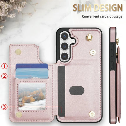 For Samsung Galaxy A16 5G  /  4G Case with Wrist Strap Card Slots Rhombus Leather + TPU Phone Cover
