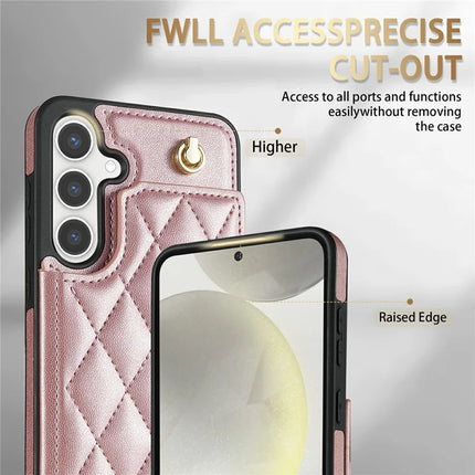 For Samsung Galaxy A16 5G  /  4G Case with Wrist Strap Card Slots Rhombus Leather + TPU Phone Cover