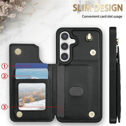 For Samsung Galaxy A16 5G  /  4G Case with Wrist Strap Card Slots Rhombus Leather + TPU Phone Cover