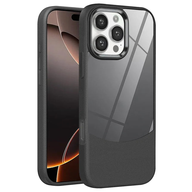 For iPhone 16 Pro Max Case TPU + Acrylic Drop-Proof Phone Back Cover - Black