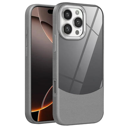 For iPhone 16 Pro Max Case TPU + Acrylic Drop-Proof Phone Back Cover - Grey
