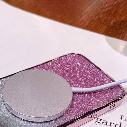 For Samsung Galaxy A55 5G Case Compatible with MagSafe Electroplated Gradient Glitter TPU Phone Cover