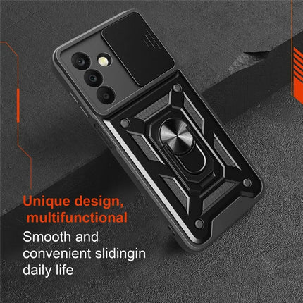 For Samsung Galaxy A26 5G Case with Slide Camera Lid PC+TPU Kickstand Phone Cover