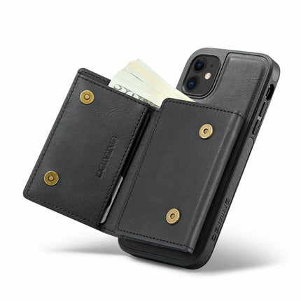 DG.MING M6 Series For iPhone 11 Case Magnetic Wallet PU+PC+TPU Phone Cover
