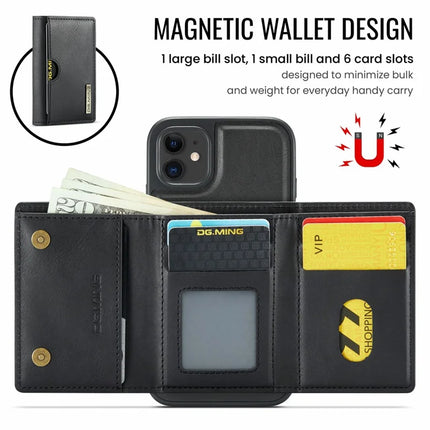 DG.MING M6 Series For iPhone 11 Case Magnetic Wallet PU+PC+TPU Phone Cover