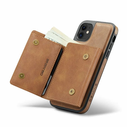 DG.MING M6 Series For iPhone 11 Case Magnetic Wallet PU+PC+TPU Phone Cover