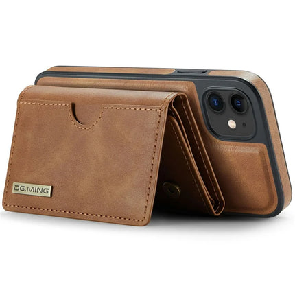 DG.MING M6 Series For iPhone 11 Case Magnetic Wallet PU+PC+TPU Phone Cover
