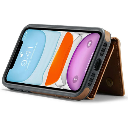 DG.MING M6 Series For iPhone 11 Case Magnetic Wallet PU+PC+TPU Phone Cover