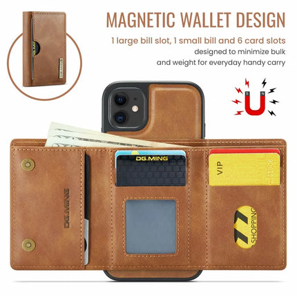DG.MING M6 Series For iPhone 11 Case Magnetic Wallet PU+PC+TPU Phone Cover
