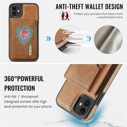 DG.MING M6 Series For iPhone 11 Case Magnetic Wallet PU+PC+TPU Phone Cover