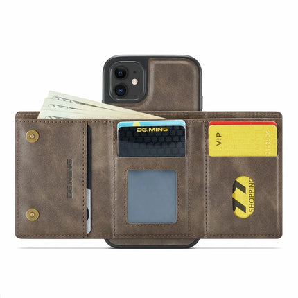 DG.MING M6 Series For iPhone 11 Case Magnetic Wallet PU+PC+TPU Phone Cover