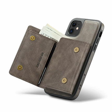 DG.MING M6 Series For iPhone 11 Case Magnetic Wallet PU+PC+TPU Phone Cover