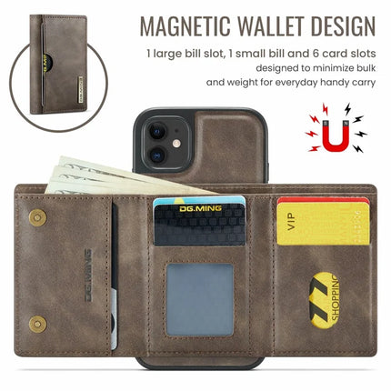 DG.MING M6 Series For iPhone 11 Case Magnetic Wallet PU+PC+TPU Phone Cover