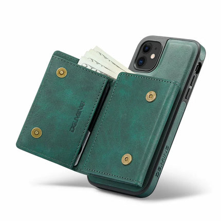 DG.MING M6 Series For iPhone 11 Case Magnetic Wallet PU+PC+TPU Phone Cover