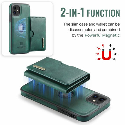 DG.MING M6 Series For iPhone 11 Case Magnetic Wallet PU+PC+TPU Phone Cover