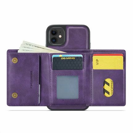 DG.MING M6 Series For iPhone 11 Case Magnetic Wallet PU+PC+TPU Phone Cover