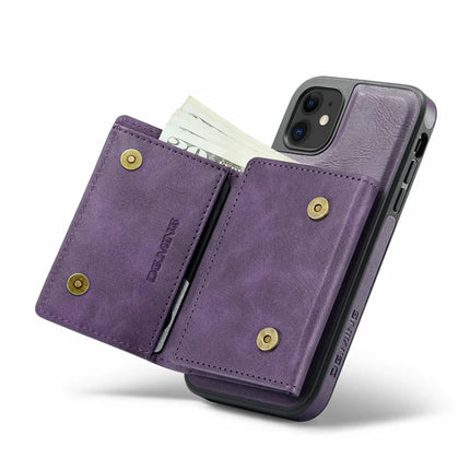 DG.MING M6 Series For iPhone 11 Case Magnetic Wallet PU+PC+TPU Phone Cover