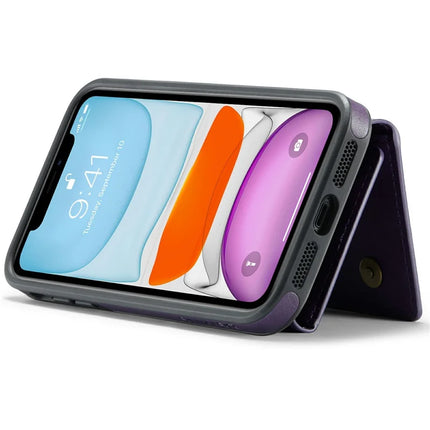 DG.MING M6 Series For iPhone 11 Case Magnetic Wallet PU+PC+TPU Phone Cover