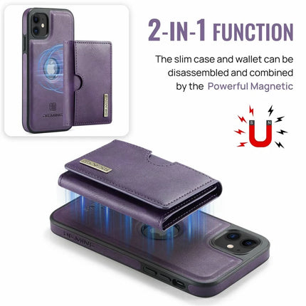 DG.MING M6 Series For iPhone 11 Case Magnetic Wallet PU+PC+TPU Phone Cover