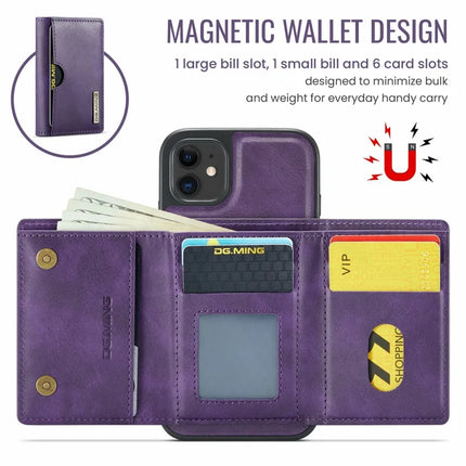 DG.MING M6 Series For iPhone 11 Case Magnetic Wallet PU+PC+TPU Phone Cover