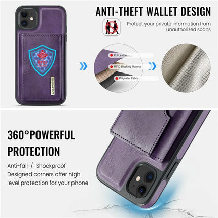 DG.MING M6 Series For iPhone 11 Case Magnetic Wallet PU+PC+TPU Phone Cover