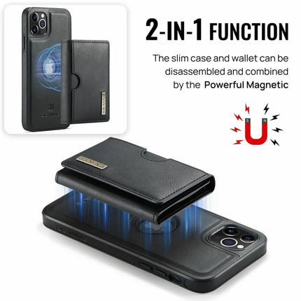 DG.MING M6 Series For iPhone 11 Pro Max Case Magnetic Wallet PU+PC+TPU Phone Cover