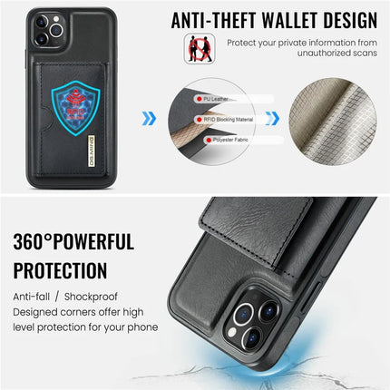 DG.MING M6 Series For iPhone 11 Pro Max Case Magnetic Wallet PU+PC+TPU Phone Cover