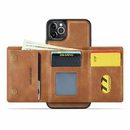 DG.MING M6 Series For iPhone 11 Pro Max Case Magnetic Wallet PU+PC+TPU Phone Cover