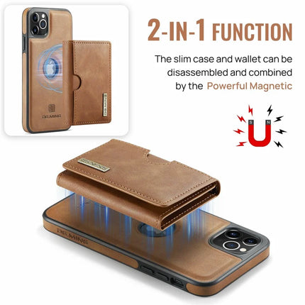 DG.MING M6 Series For iPhone 11 Pro Max Case Magnetic Wallet PU+PC+TPU Phone Cover