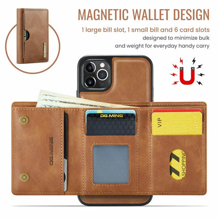 DG.MING M6 Series For iPhone 11 Pro Max Case Magnetic Wallet PU+PC+TPU Phone Cover