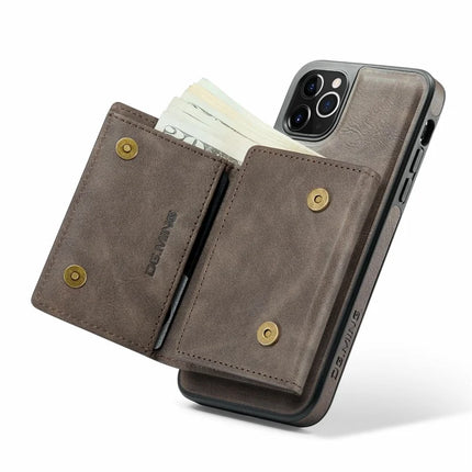 DG.MING M6 Series For iPhone 11 Pro Max Case Magnetic Wallet PU+PC+TPU Phone Cover