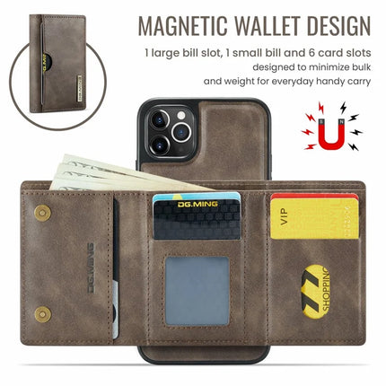 DG.MING M6 Series For iPhone 11 Pro Max Case Magnetic Wallet PU+PC+TPU Phone Cover