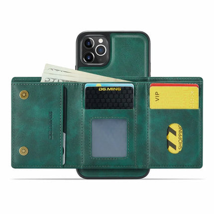 DG.MING M6 Series For iPhone 11 Pro Max Case Magnetic Wallet PU+PC+TPU Phone Cover